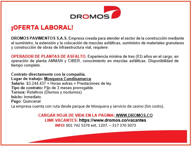 Operador de Planta de Asfalto